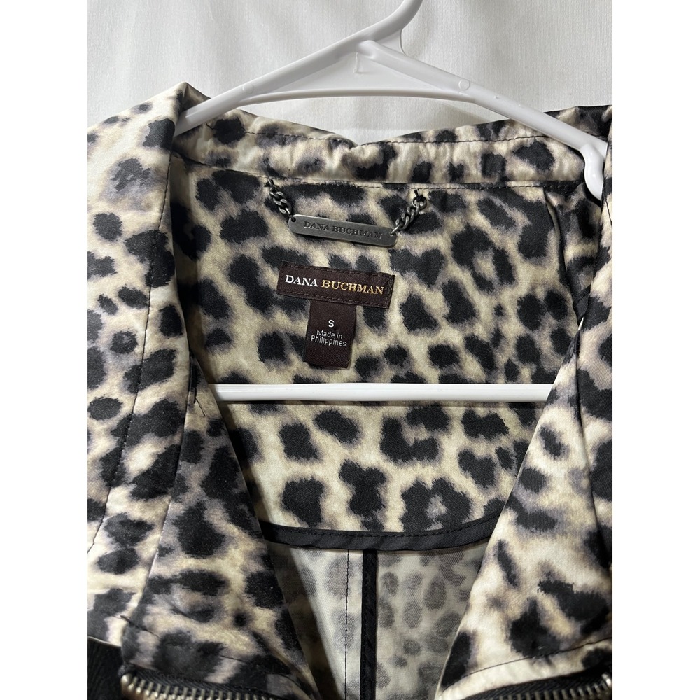 Dana Buchman Leopard Print Utility Jacket Zip Front Drawstring Waist Small - Picture 2 of 3